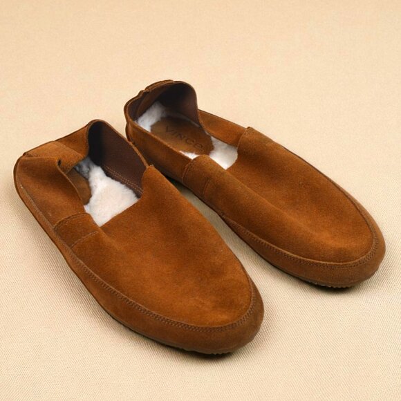 Vince Atlee Shearling Loafers | Size 8 Brown - Picture 1 of 7